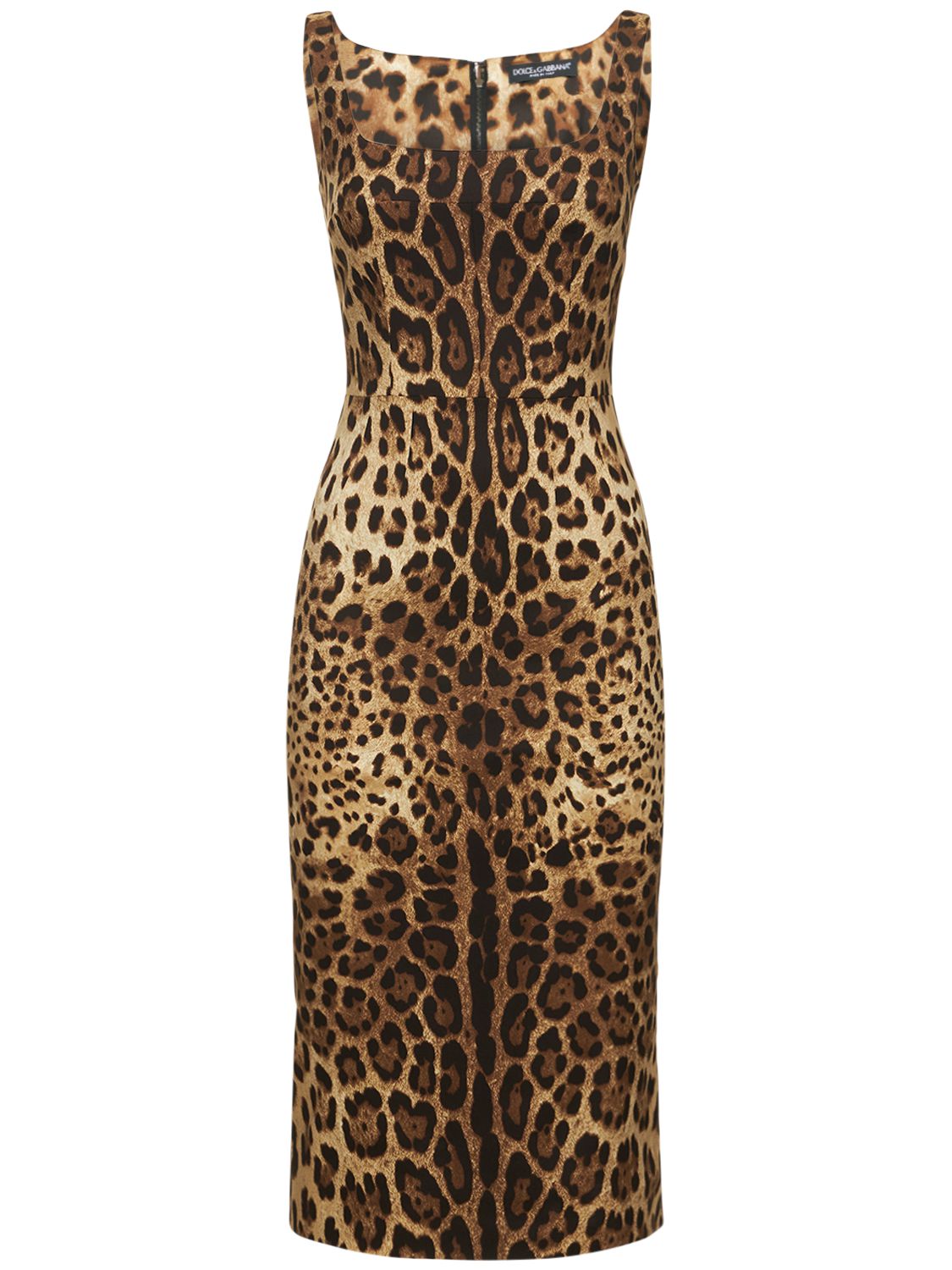 Leopard Print Charmeuse Midi Dress - DOLCE & GABBANA - Modalova