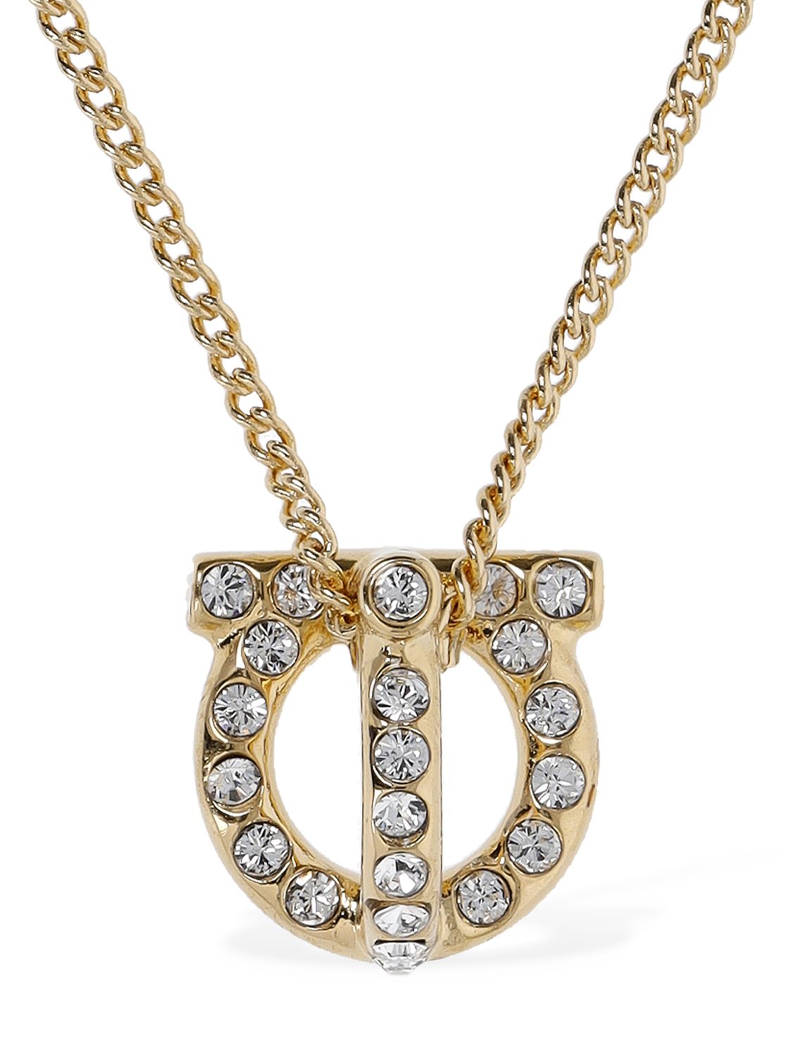 Gancio 3d Crystal Charm Necklace - FERRAGAMO - Modalova
