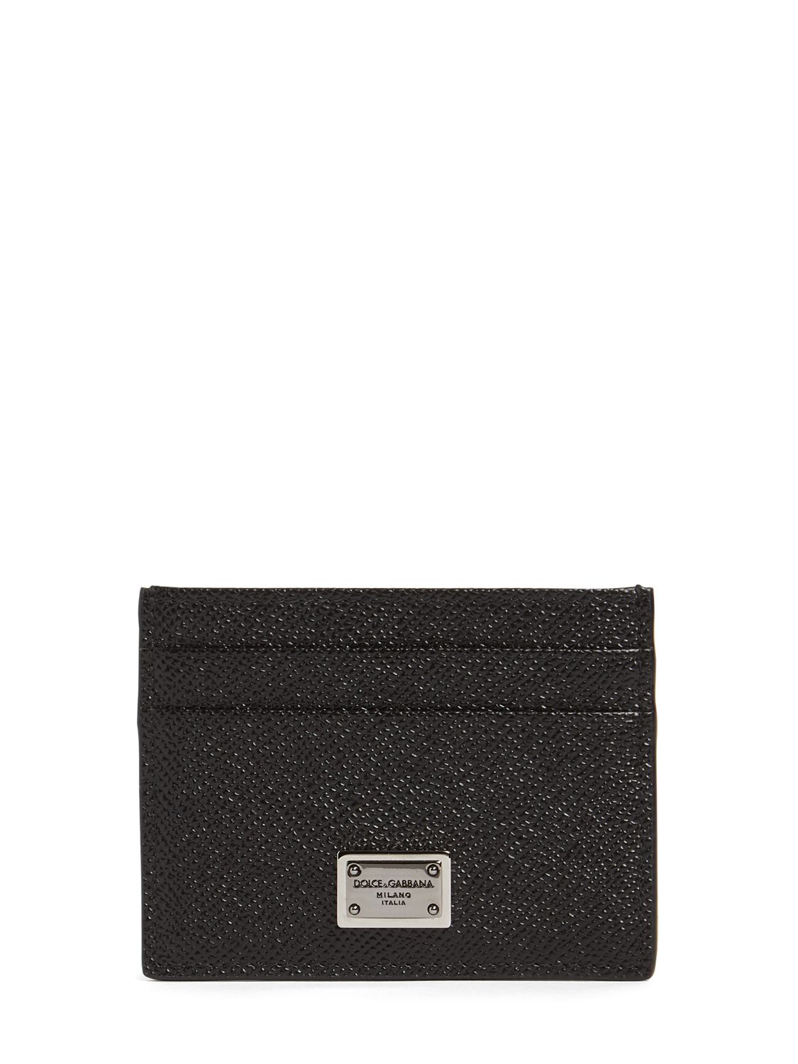 Logo Plaque Leather Card Holder - DOLCE & GABBANA - Modalova