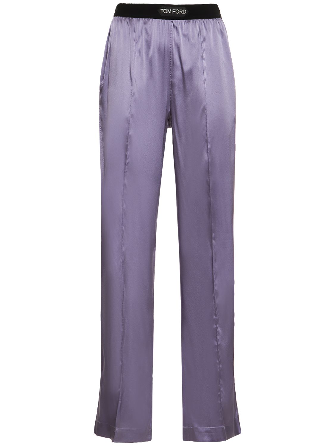 Mujer Pantalones De Pijama De Satén De Seda Con Logo M - TOM FORD - Modalova