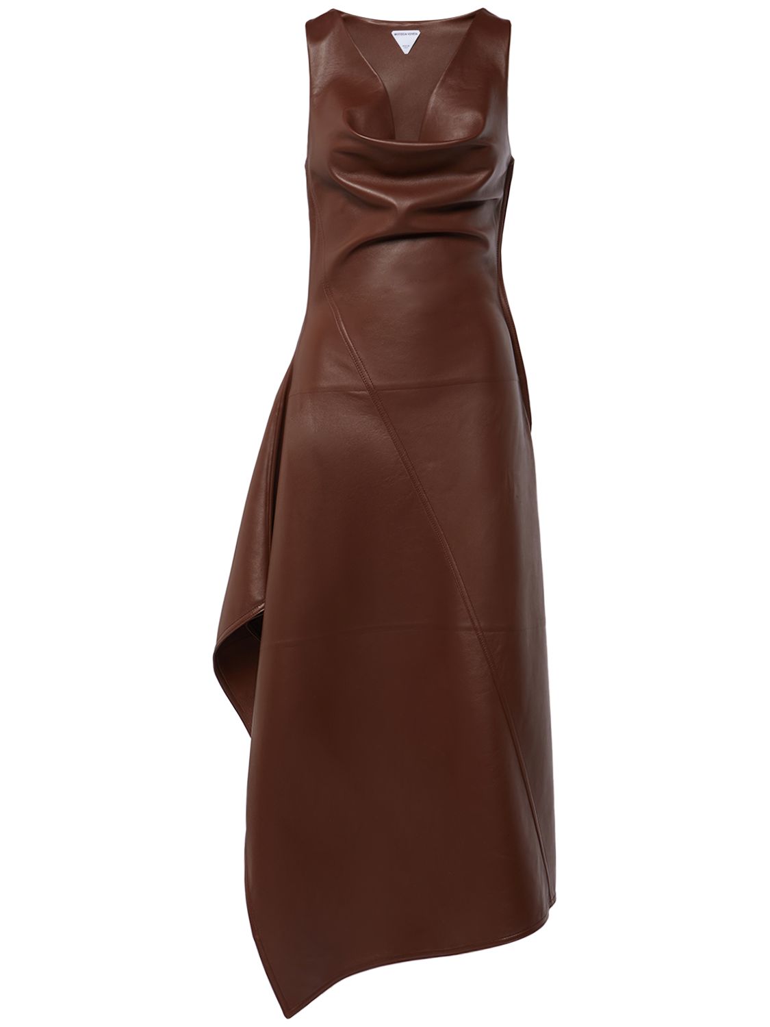 Leather Asymmetric Midi Dress - BOTTEGA VENETA - Modalova