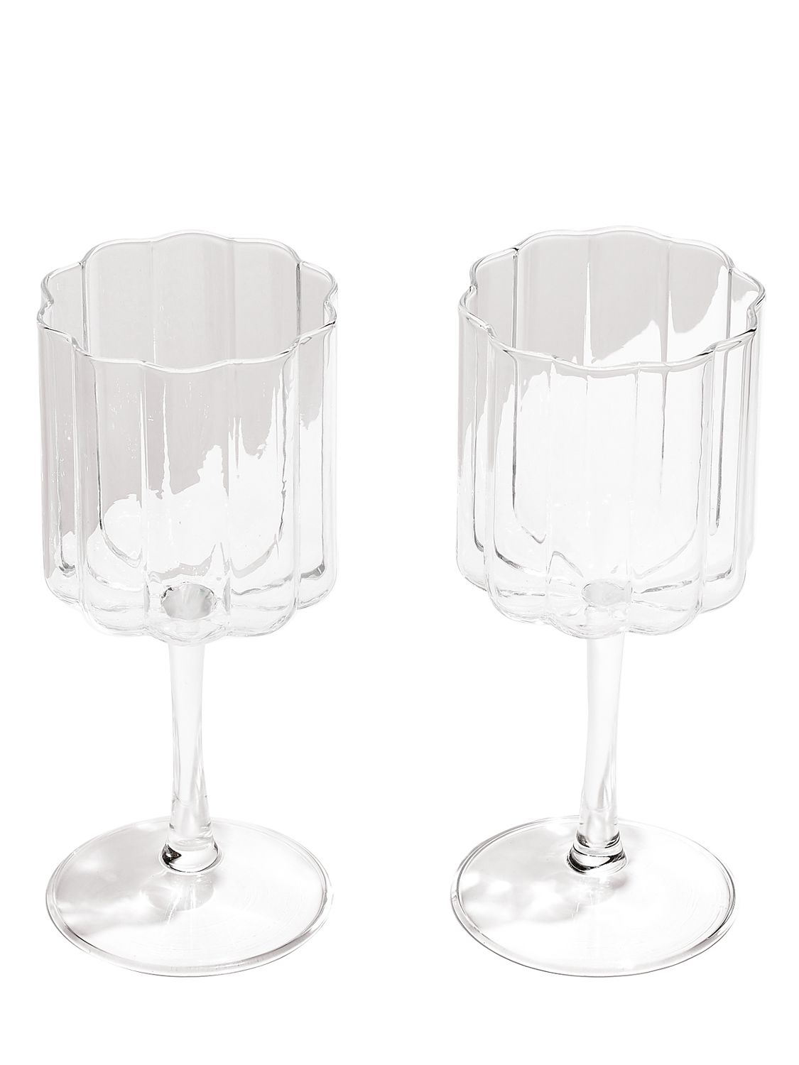 Casa Set Of 2 Wave Wine Glasses Unique - FAZEEK - Modalova