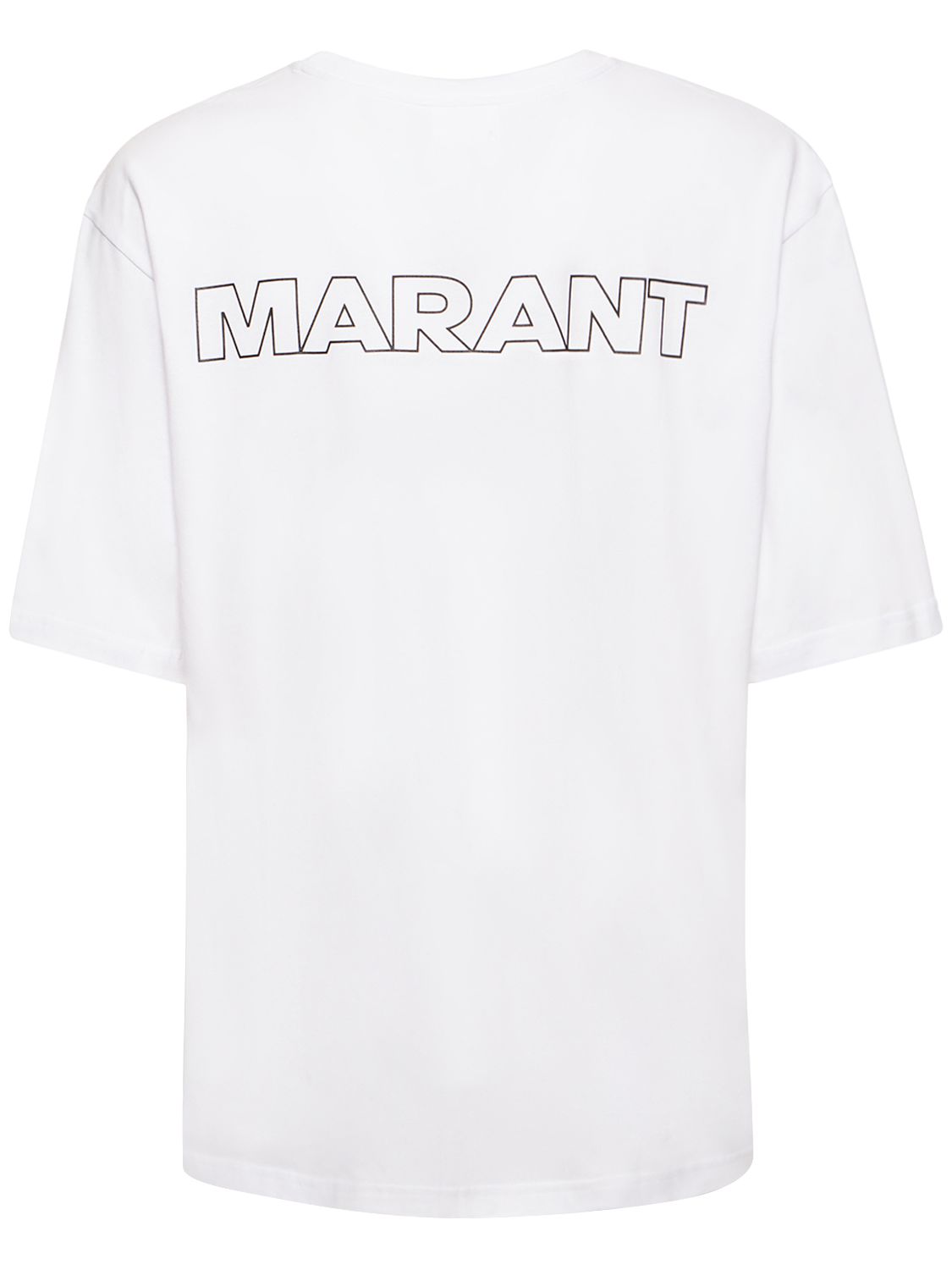 Logo Print Over Cotton Jersey T-shirt - MARANT - Modalova