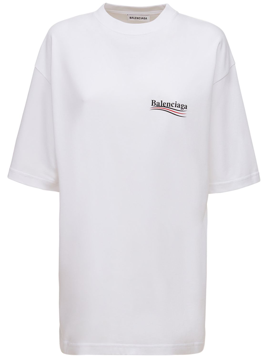Oversize Political Logo Jersey T-shirt - BALENCIAGA - Modalova