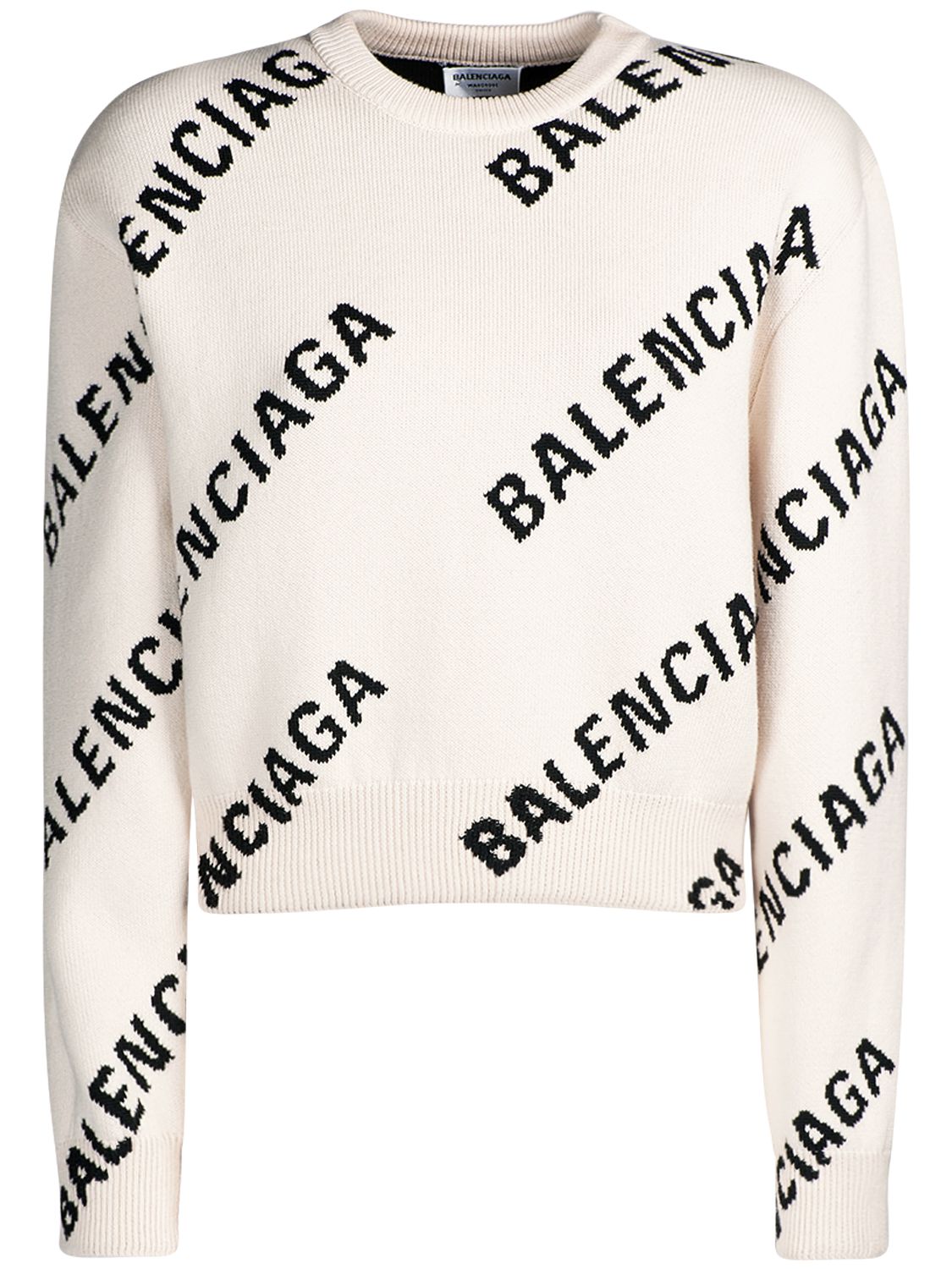 Strickpullover Aus Baumwollmischung Mit Logo - BALENCIAGA - Modalova