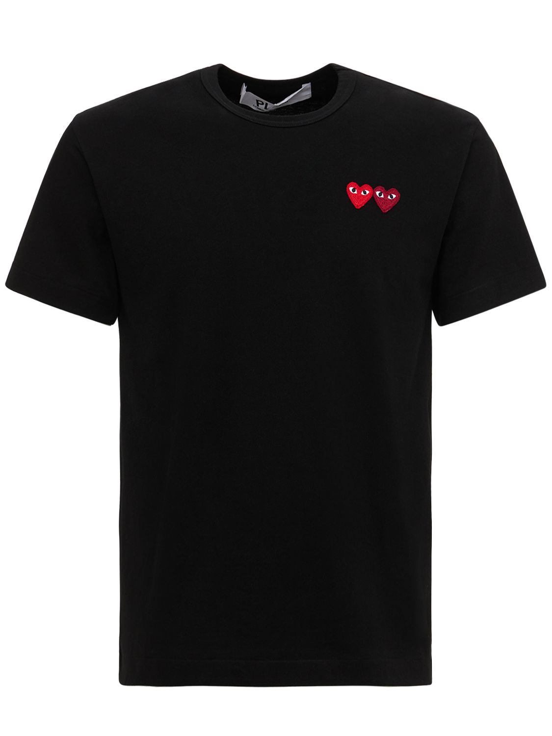 Double Heart Patch Cotton Jersey T-shirt - COMME DES GARÇONS PLAY - Modalova