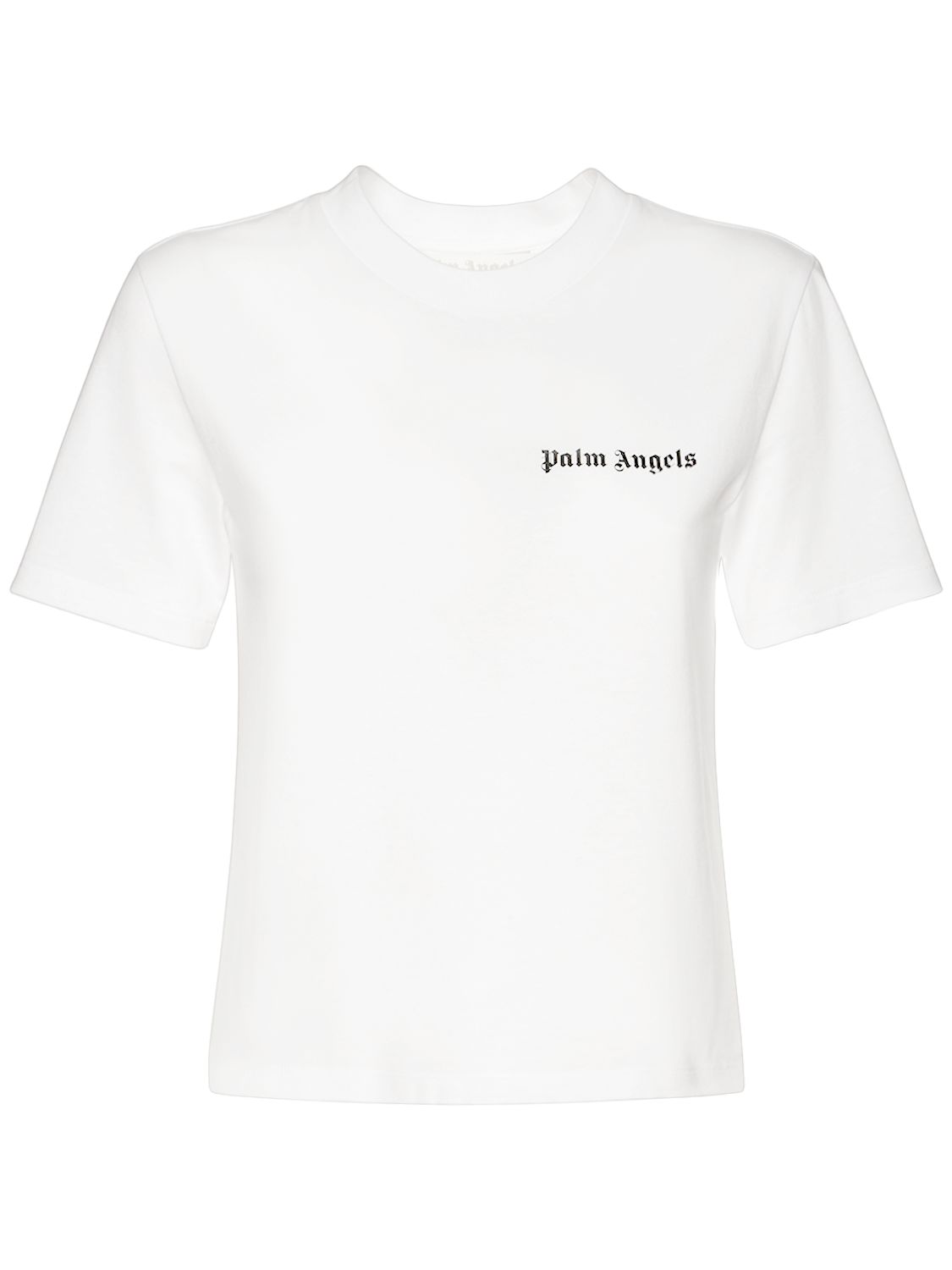 Classic Logo Cotton Jersey T-shirt - PALM ANGELS - Modalova