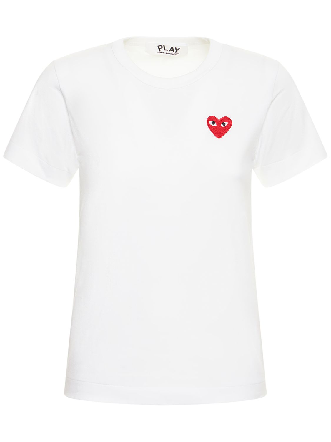 Comme Des Garçons Play | Mujer Camiseta De Algodón Con Logo Bordado Xs - COMME DES GARÇONS PLAY - Modalova