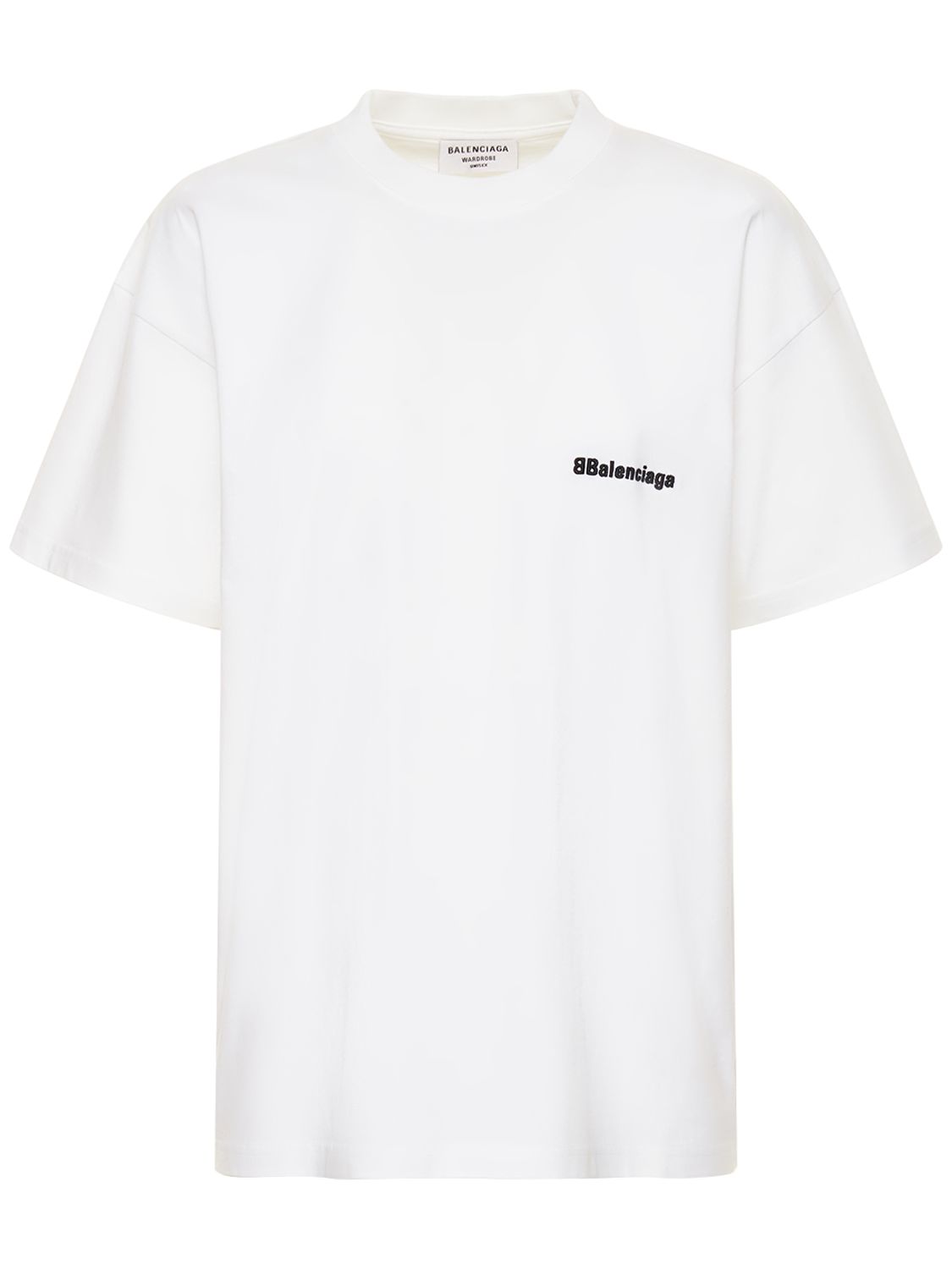 Medium Fit Embroidered Cotton T-shirt - BALENCIAGA - Modalova