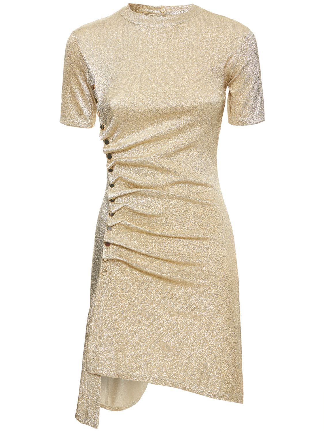 Shiny Viscose Blend Jersey Mini Dress - RABANNE - Modalova