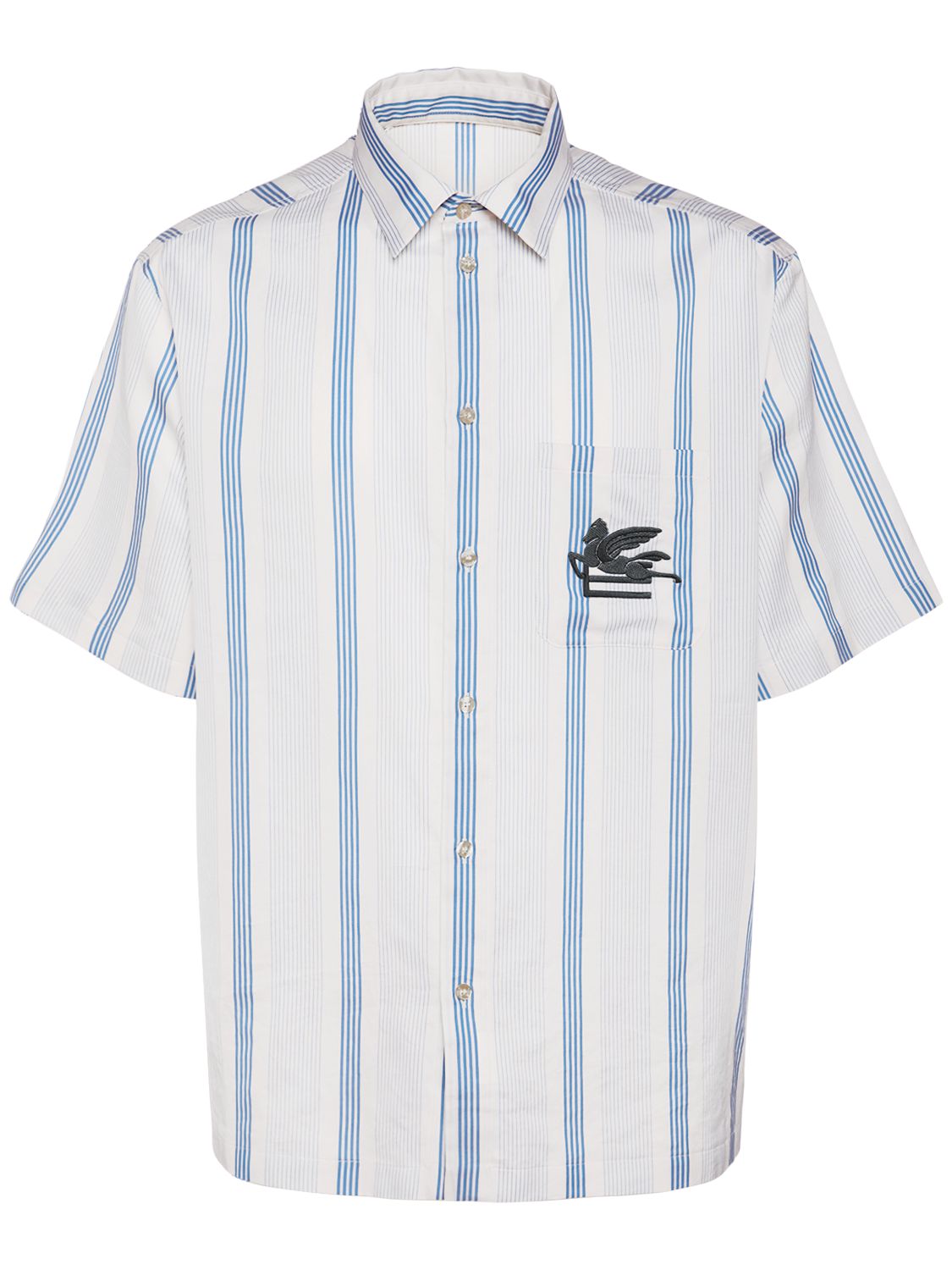 Logo Striped Short Sleeve Shirt - ETRO - Modalova