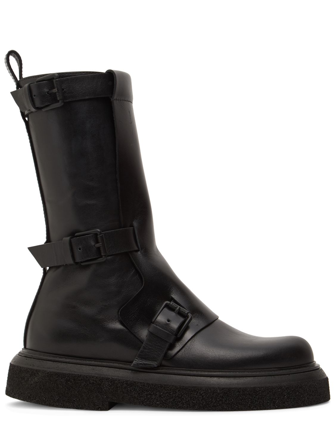 Mm Buckleboots Leather Tall Boots - MAX MARA - Modalova