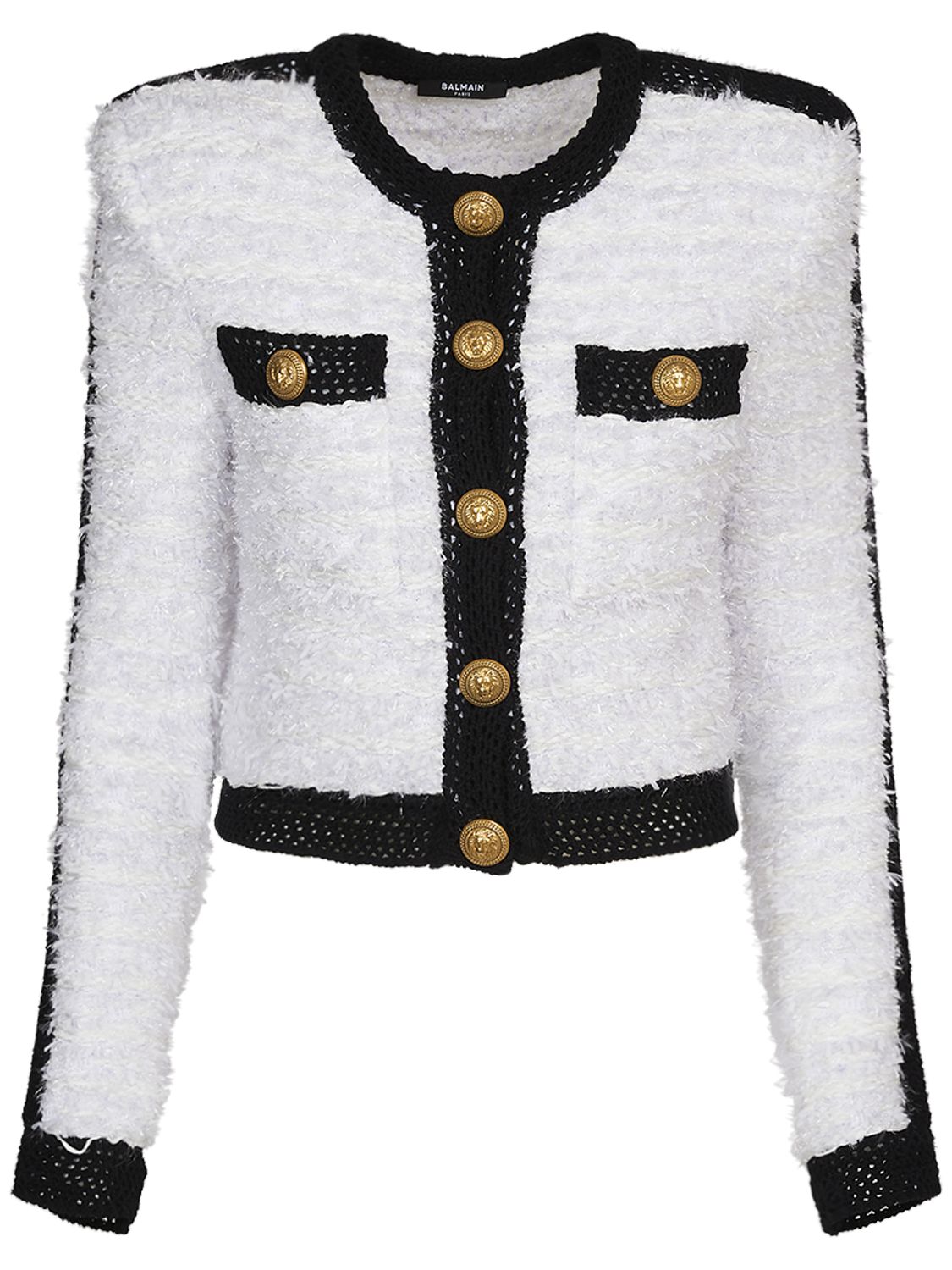 Tweed Knit Cropped Jacket - BALMAIN - Modalova