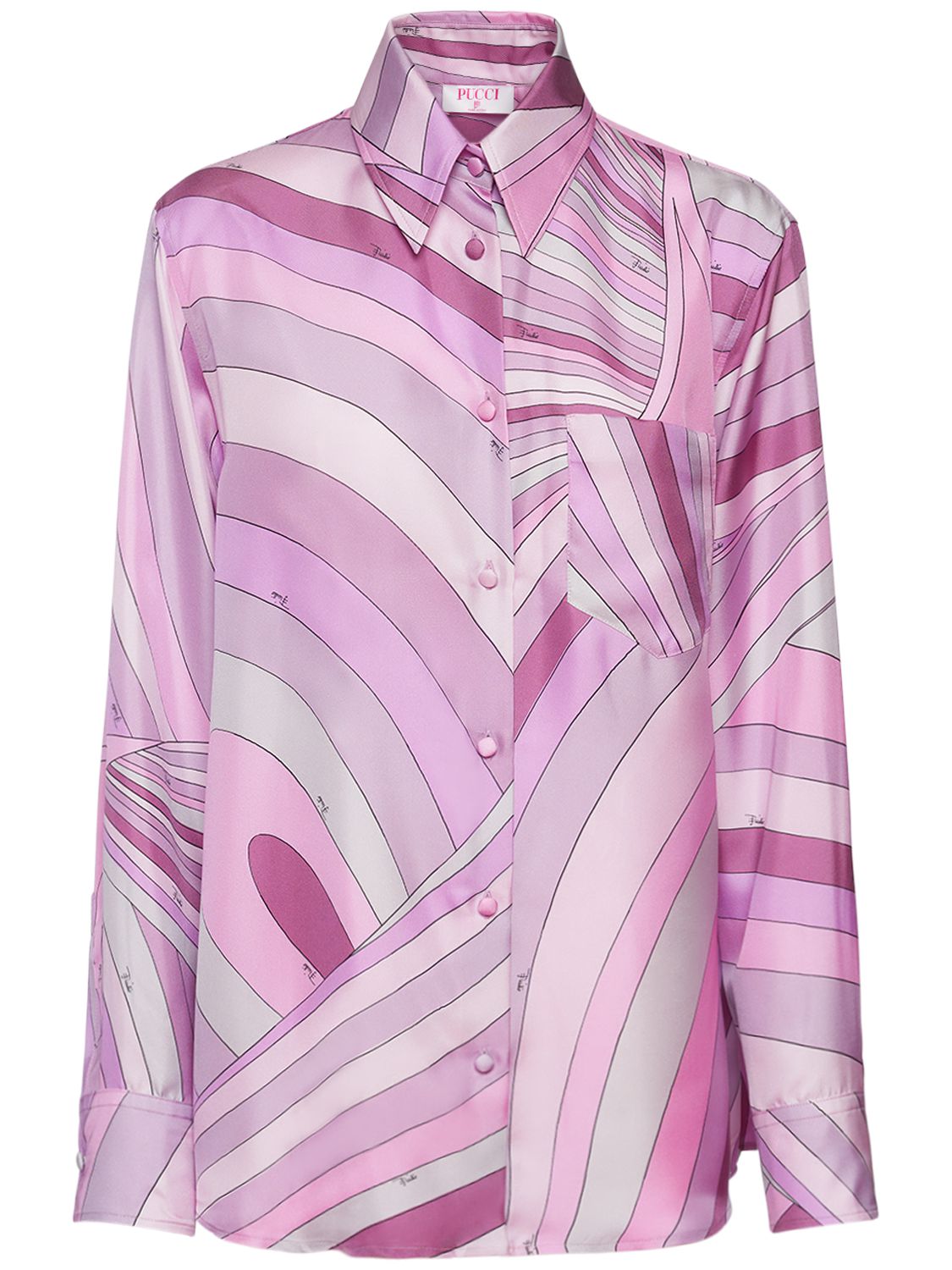 Printed Silk Long Sleeve Shirt - PUCCI - Modalova