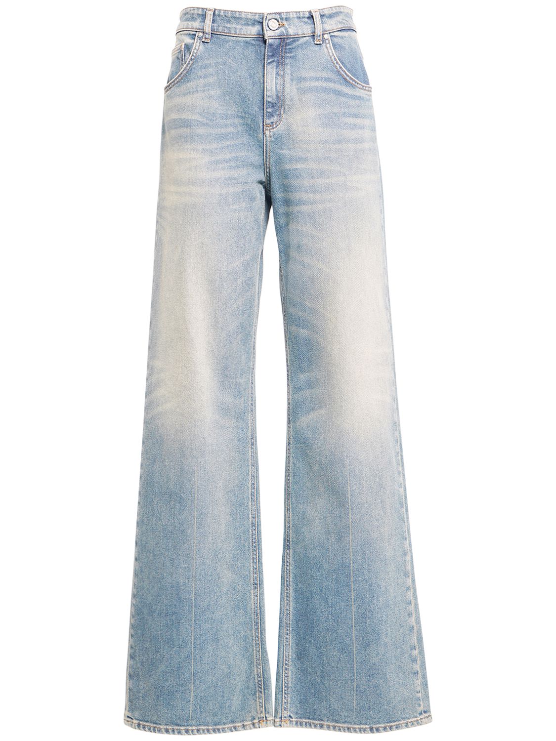 Denim Medium Waist Wide Leg Jeans - BLUMARINE - Modalova