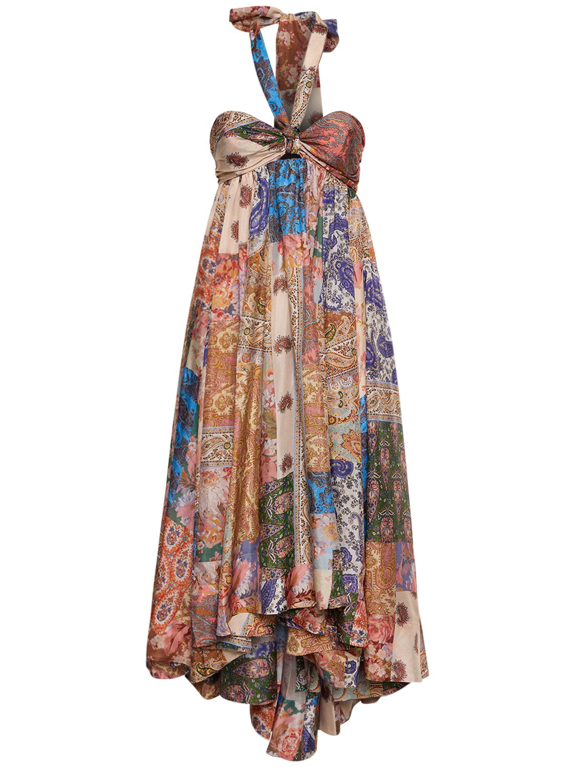 Devi Printed Silk Halter Dress - ZIMMERMANN - Modalova