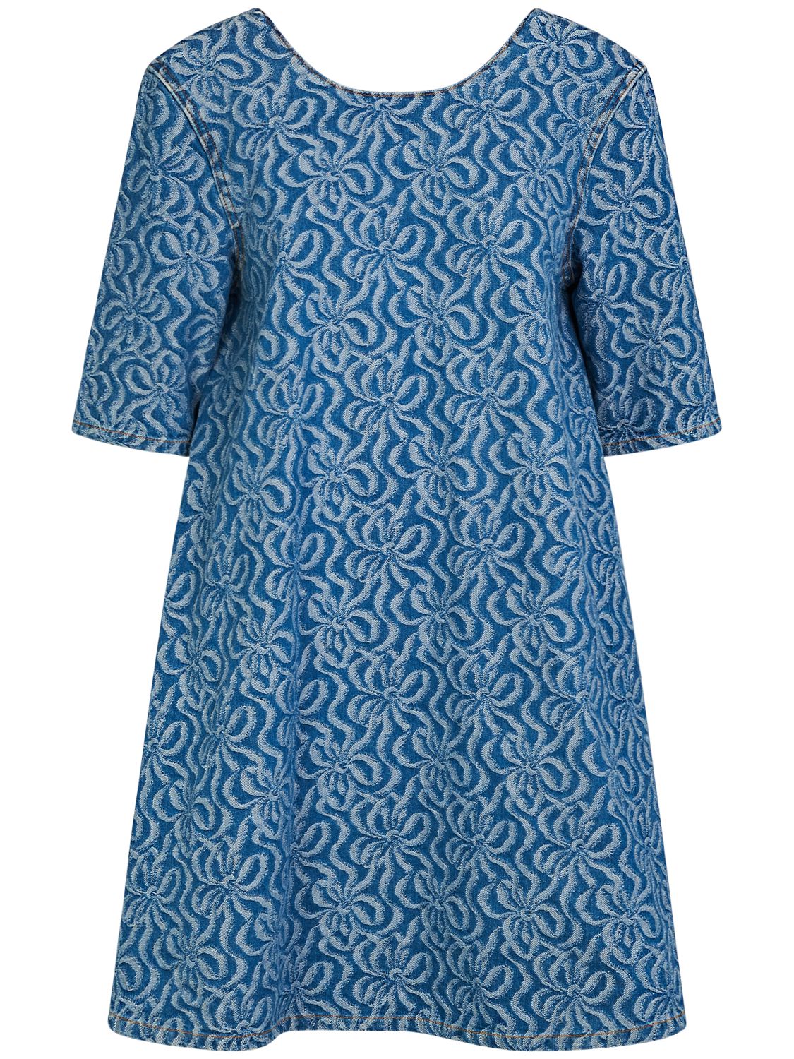 Jacquard Cotton Denim A-line Mini Dress - GANNI - Modalova