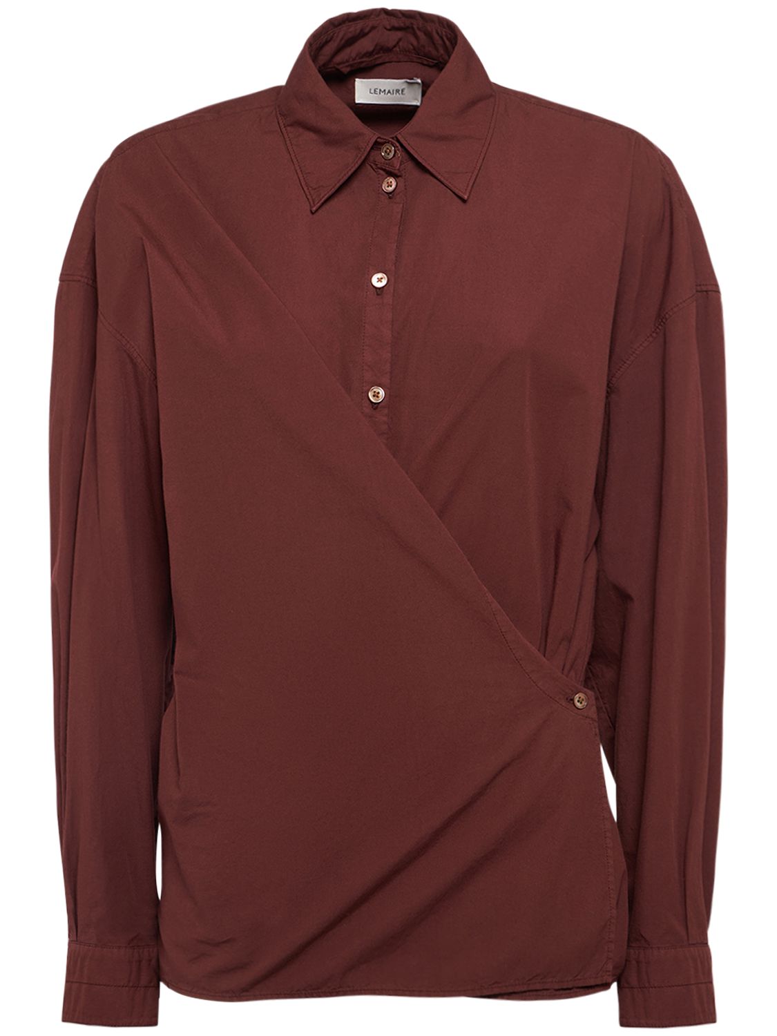 Straight Collar Twisted Cotton Shirt - LEMAIRE - Modalova