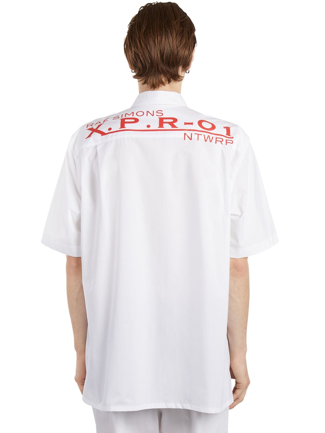 Oversize Printed Cotton Poplin Shirt - RAF SIMONS - Modalova