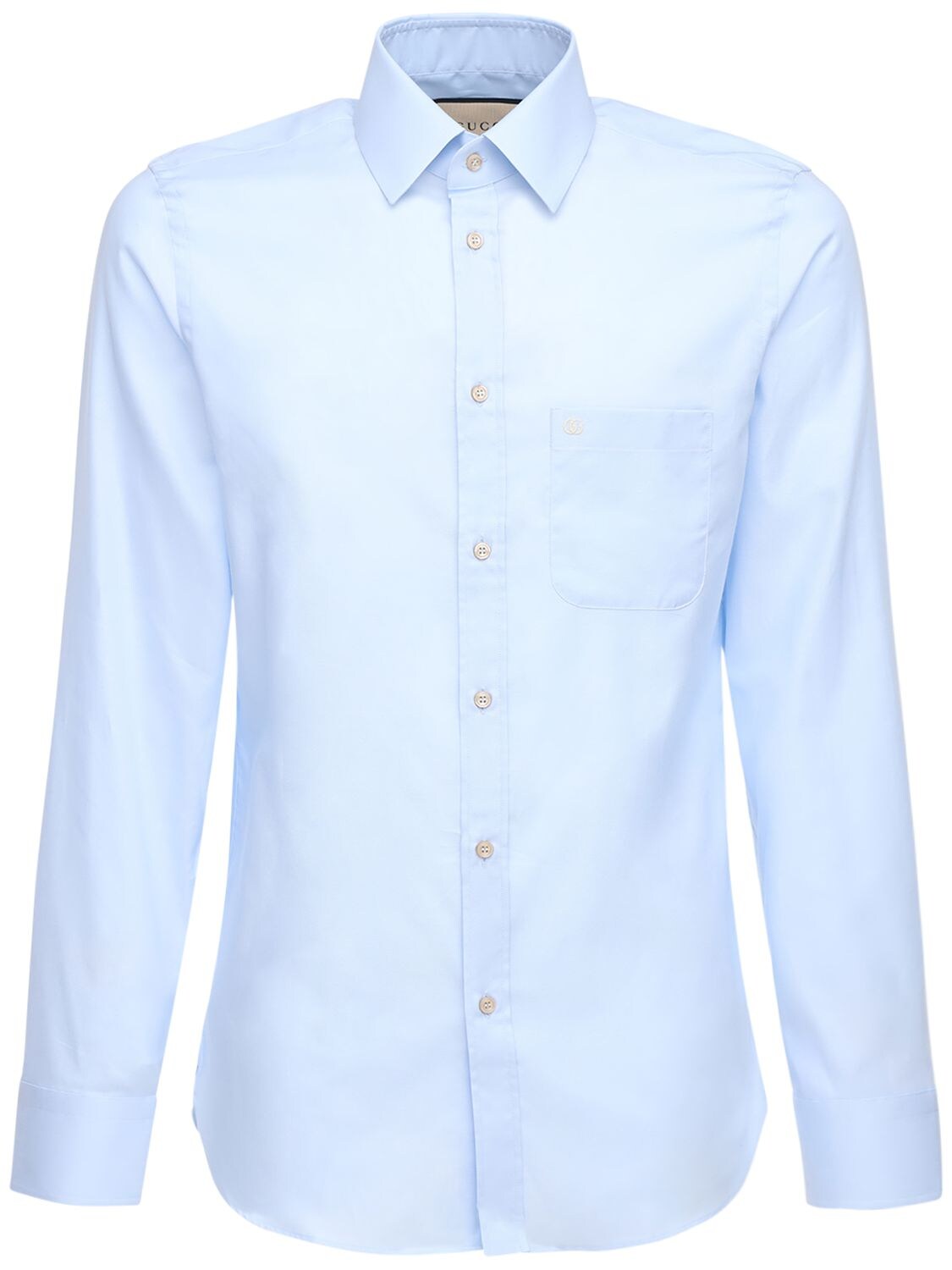 Embroidery Oxford Cotton Shirt - GUCCI - Modalova