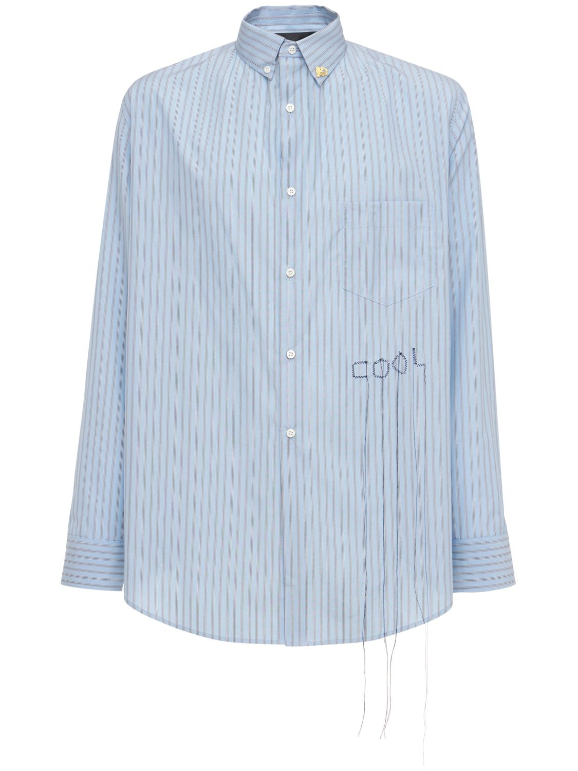 Loose Striped Cotton Shirt W/embroidery - COOL TM - Modalova