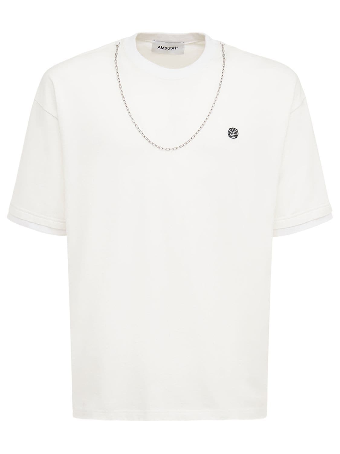 Hombre Logo Cotton Jersey T-shirt W/chain / Xl - AMBUSH - Modalova