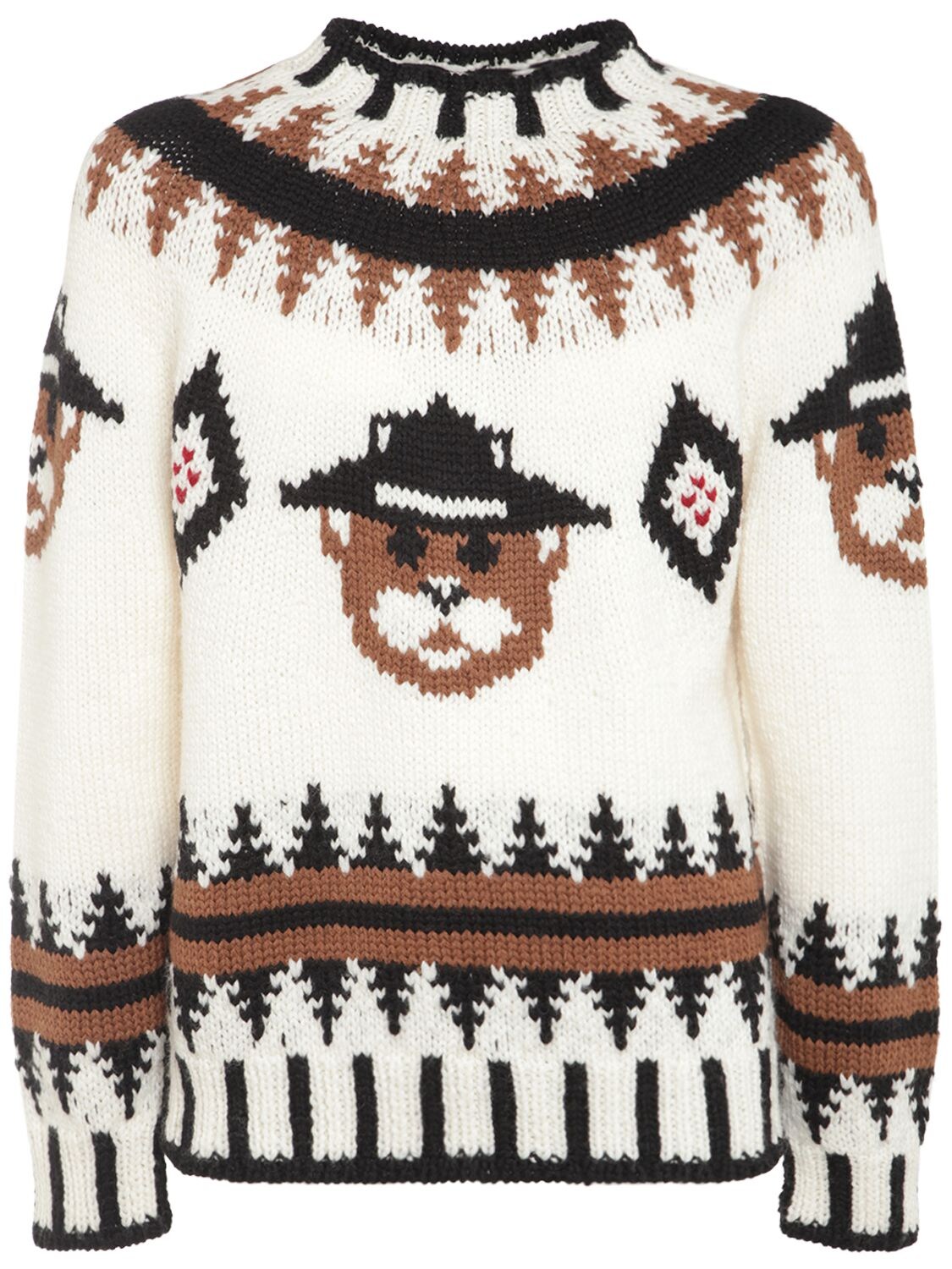 Beaver Wool Jacquard Knit Sweater - DSQUARED2 - Modalova