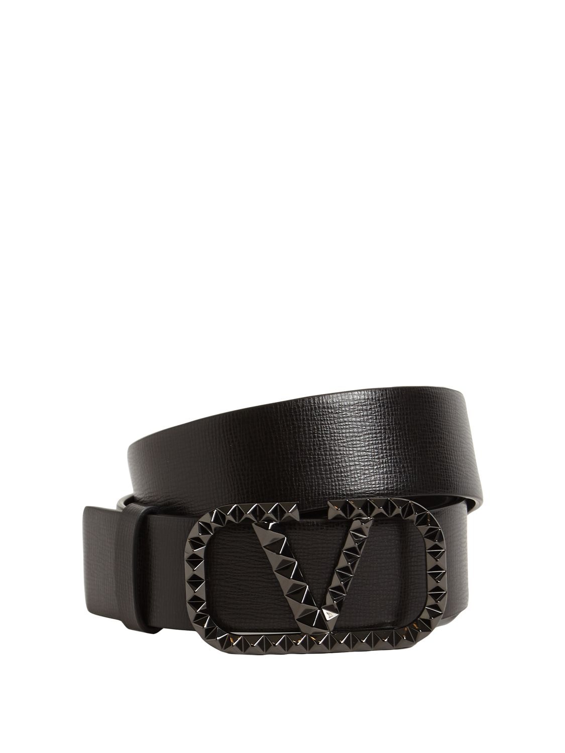 Mm Leather Studded Buckle Belt - VALENTINO GARAVANI - Modalova