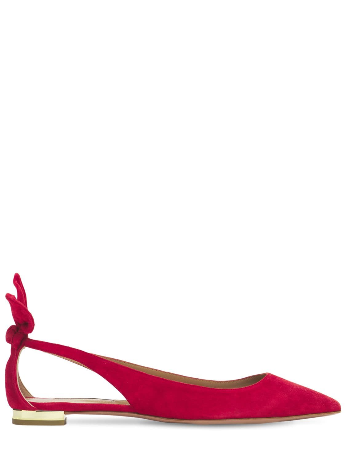 Mujer Zapatos Planos De Piel Con Lazo 10mm 36 - AQUAZZURA - Modalova