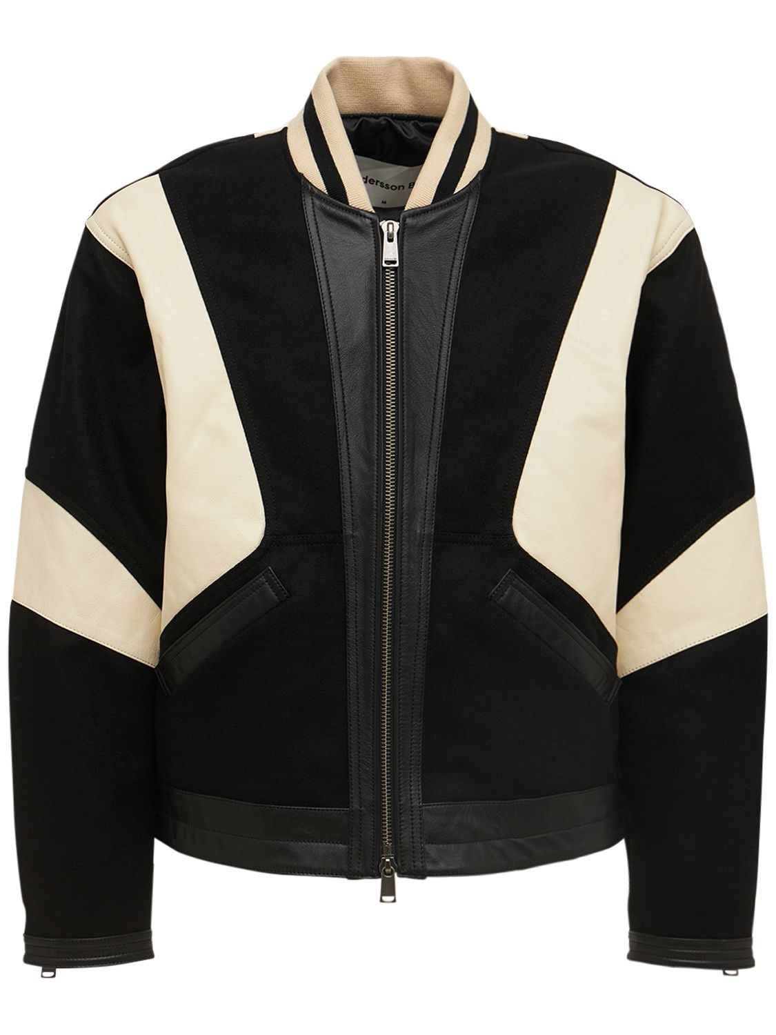 Leather & Wool Motorcycle Jacket - ANDERSSON BELL - Modalova