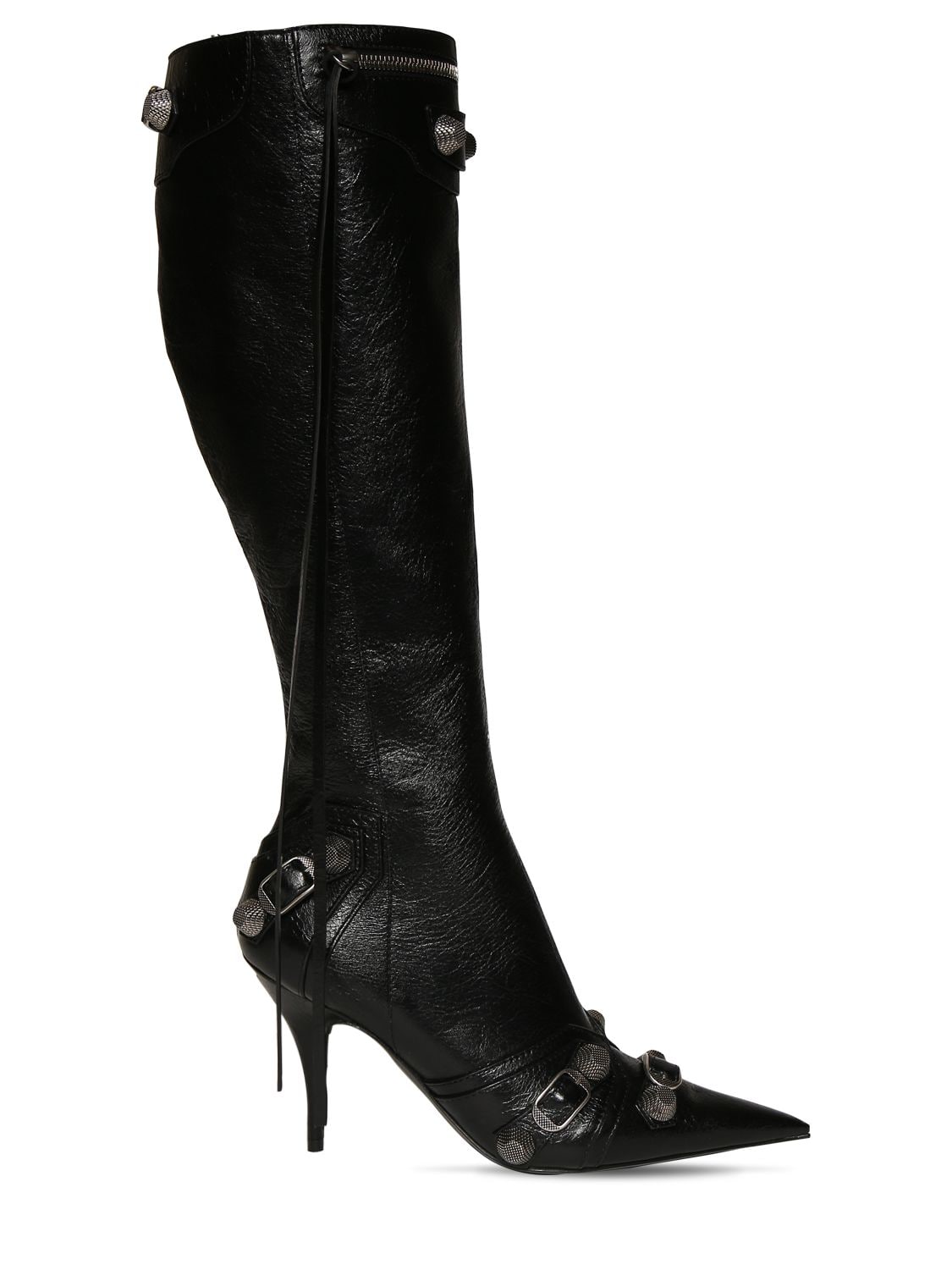 Mm Cagole Leather Tall Boots - BALENCIAGA - Modalova