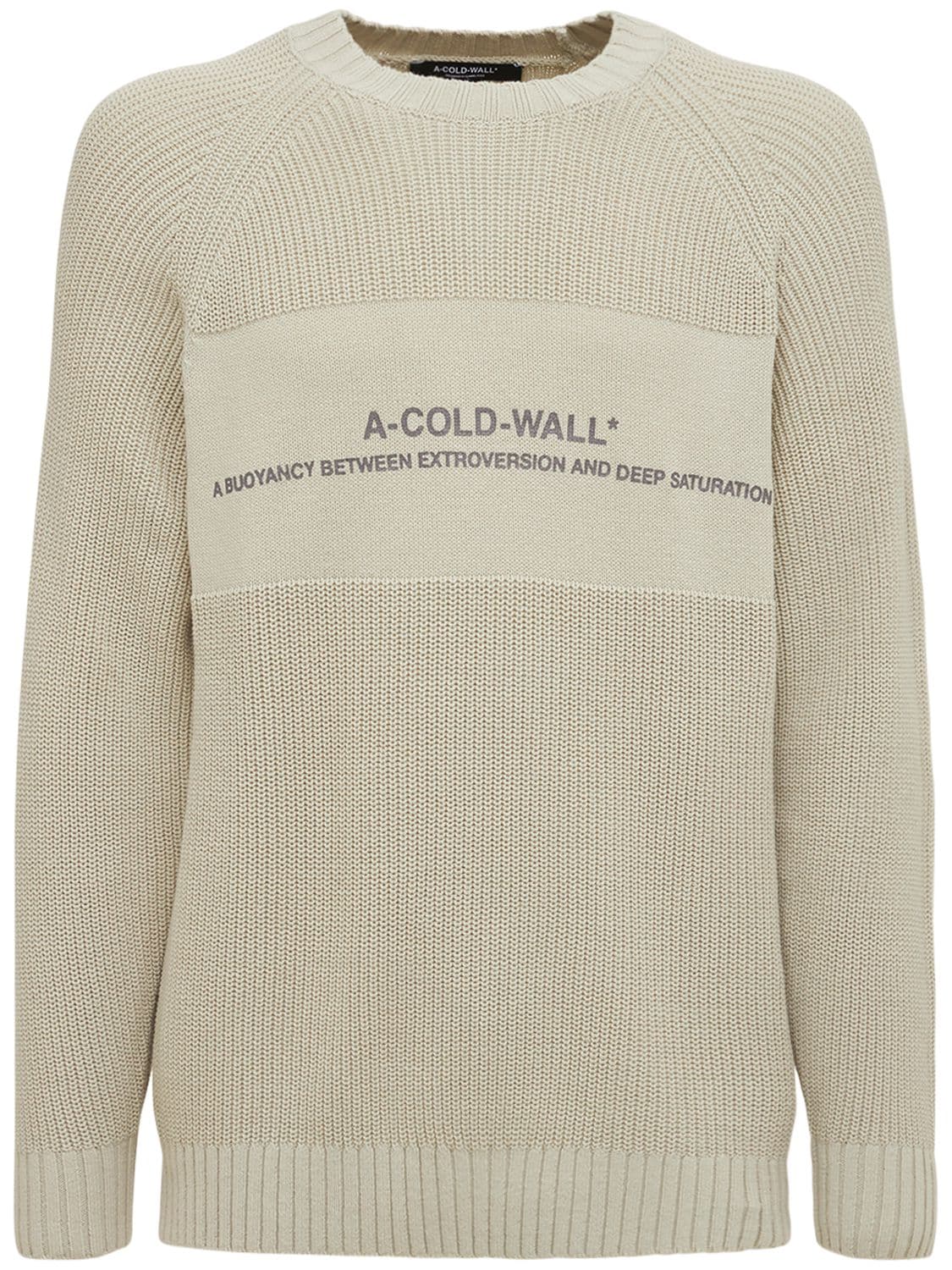 Logo Print Cotton Blend Knit Sweater - A-COLD-WALL* - Modalova