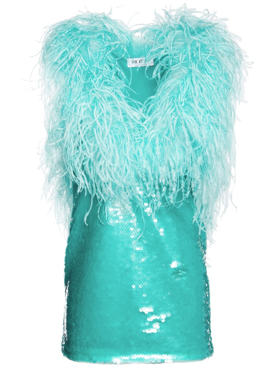 Sienna Sequined Mini Dress W/ Feathers - THE ATTICO - Modalova