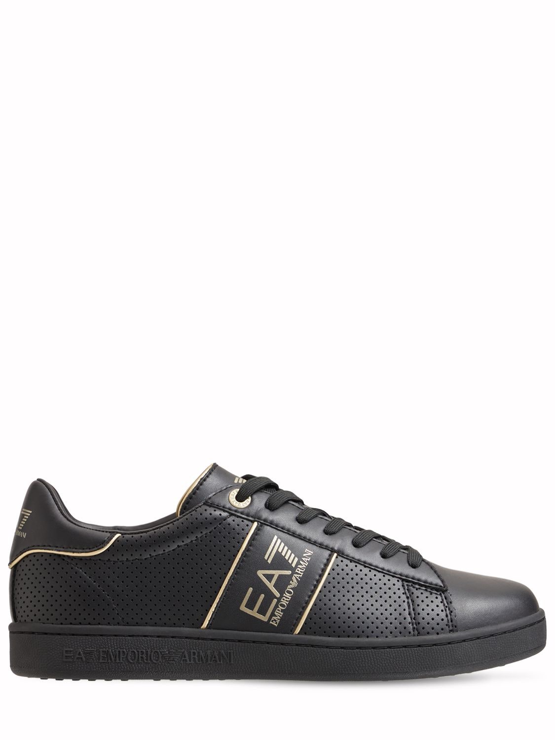 Classic Logo Leather Sneakers - EA7 EMPORIO ARMANI - Modalova