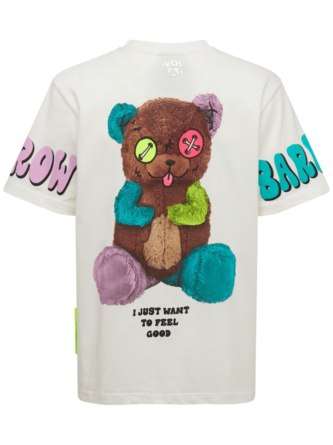 Bear Logo Printed Cotton T-shirt - BARROW - Modalova