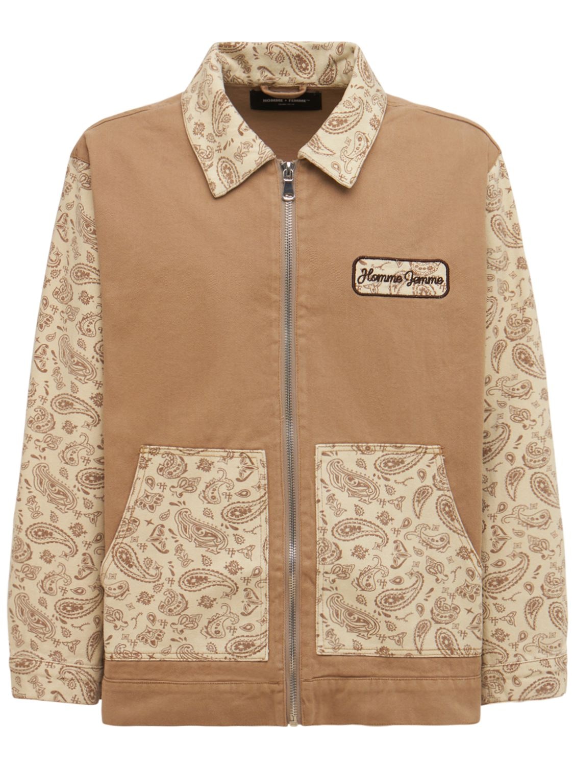 Patchwork Cotton Paisley Jacket - HOMME + FEMME LA - Modalova
