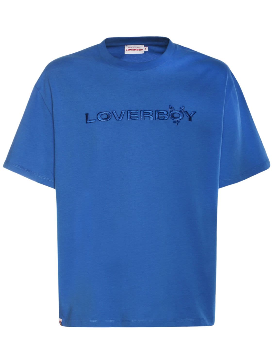 Logo Embroidery Cotton Jersey T-shirt - CHARLES JEFFREY LOVERBOY - Modalova