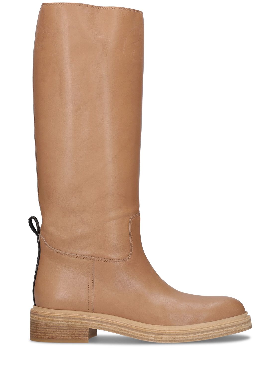Mm Leather Tall Boots - BRUNELLO CUCINELLI - Modalova