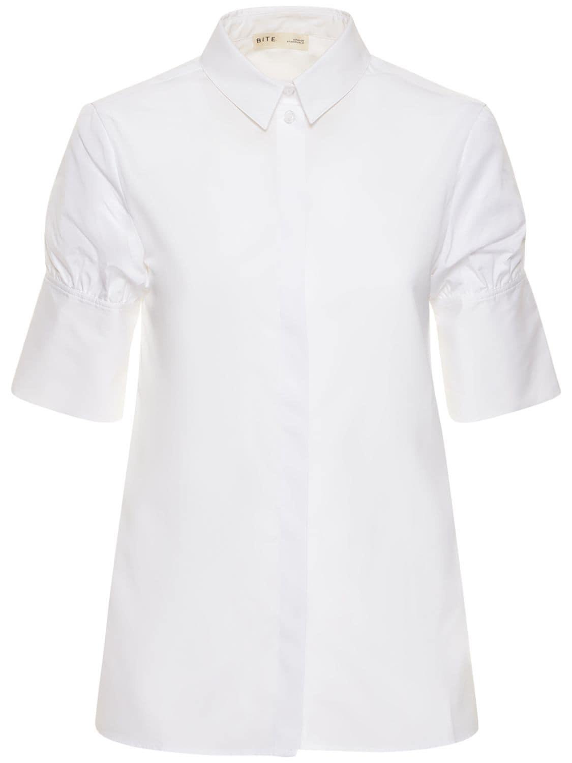 Short Sleeve Organic Cotton Poplin Shirt - BITE STUDIOS - Modalova