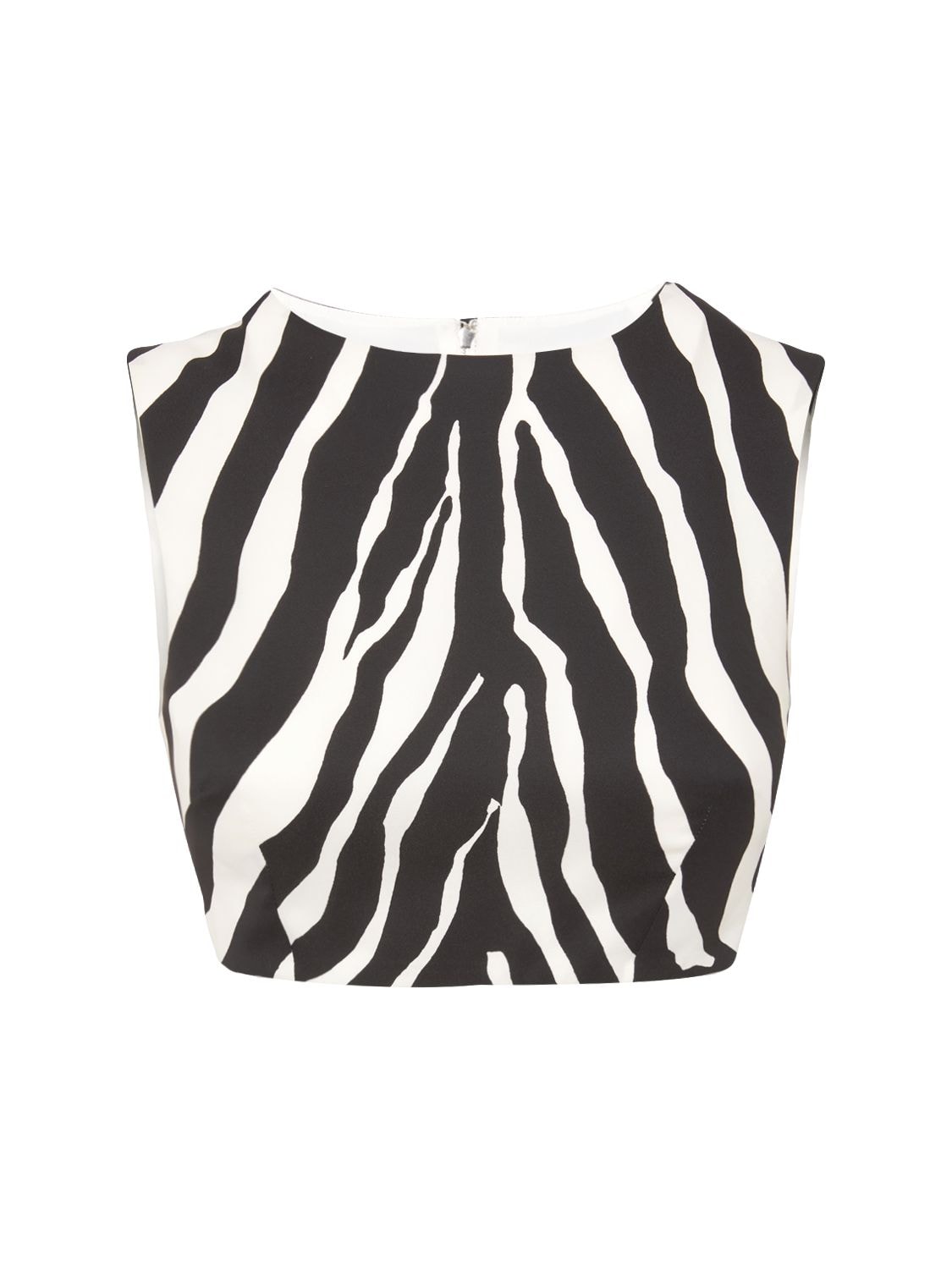 Zebra Printed Cady Sleeveless Crop Top - DOLCE & GABBANA - Modalova