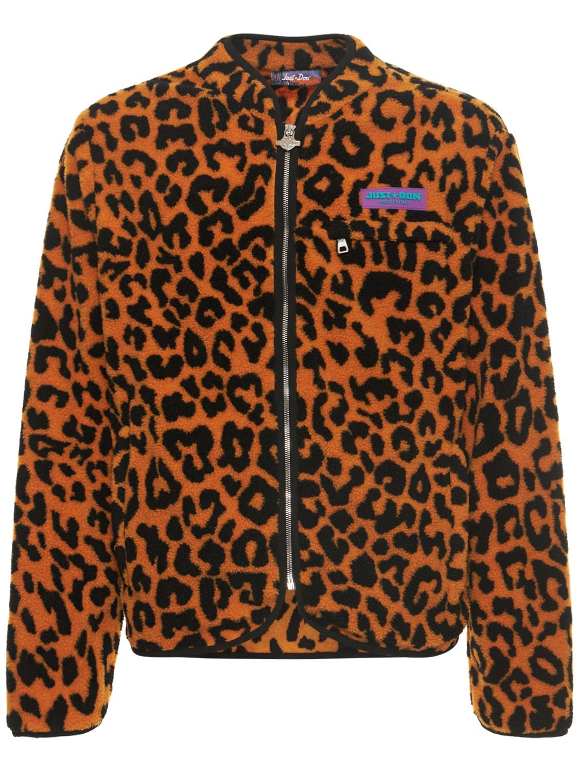 Leopard Print Tech Fleece Zip-up Jacket - JUST DON - Modalova