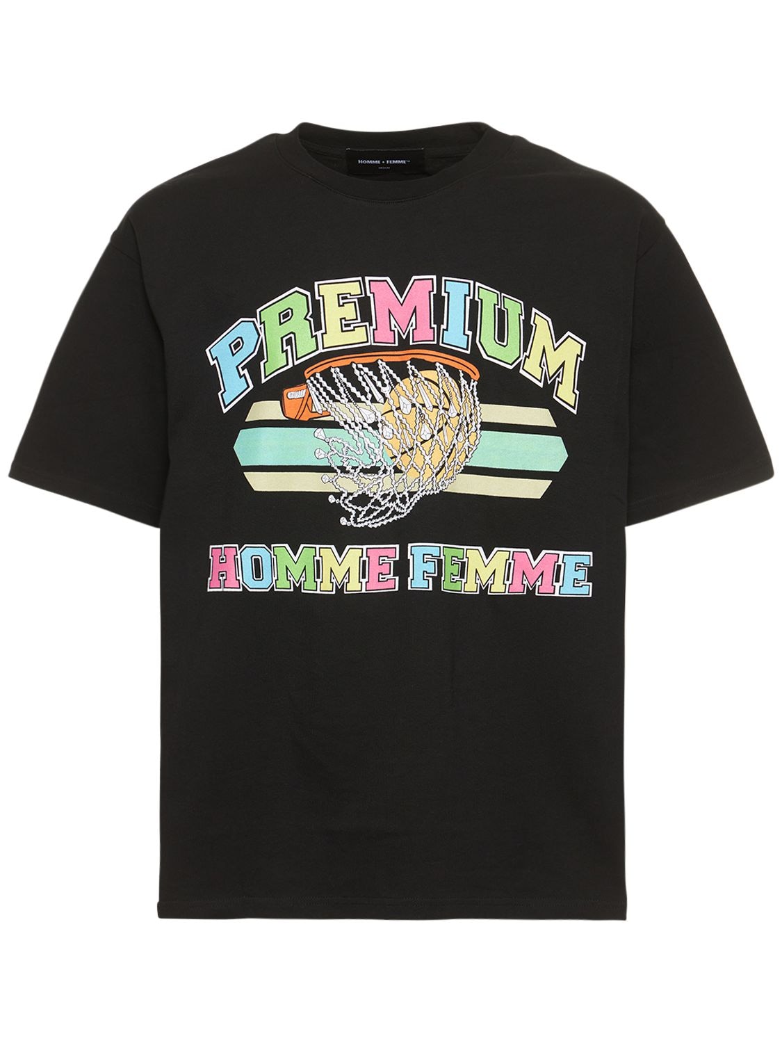 Premium Basketball Cotton Jersey T-shirt - HOMME + FEMME LA - Modalova