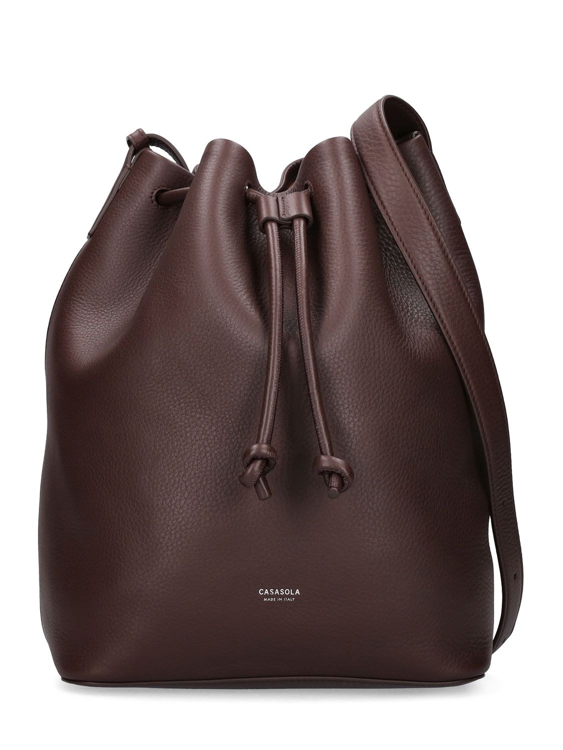 Large Leather Bucket Bag - CASASOLA - Modalova