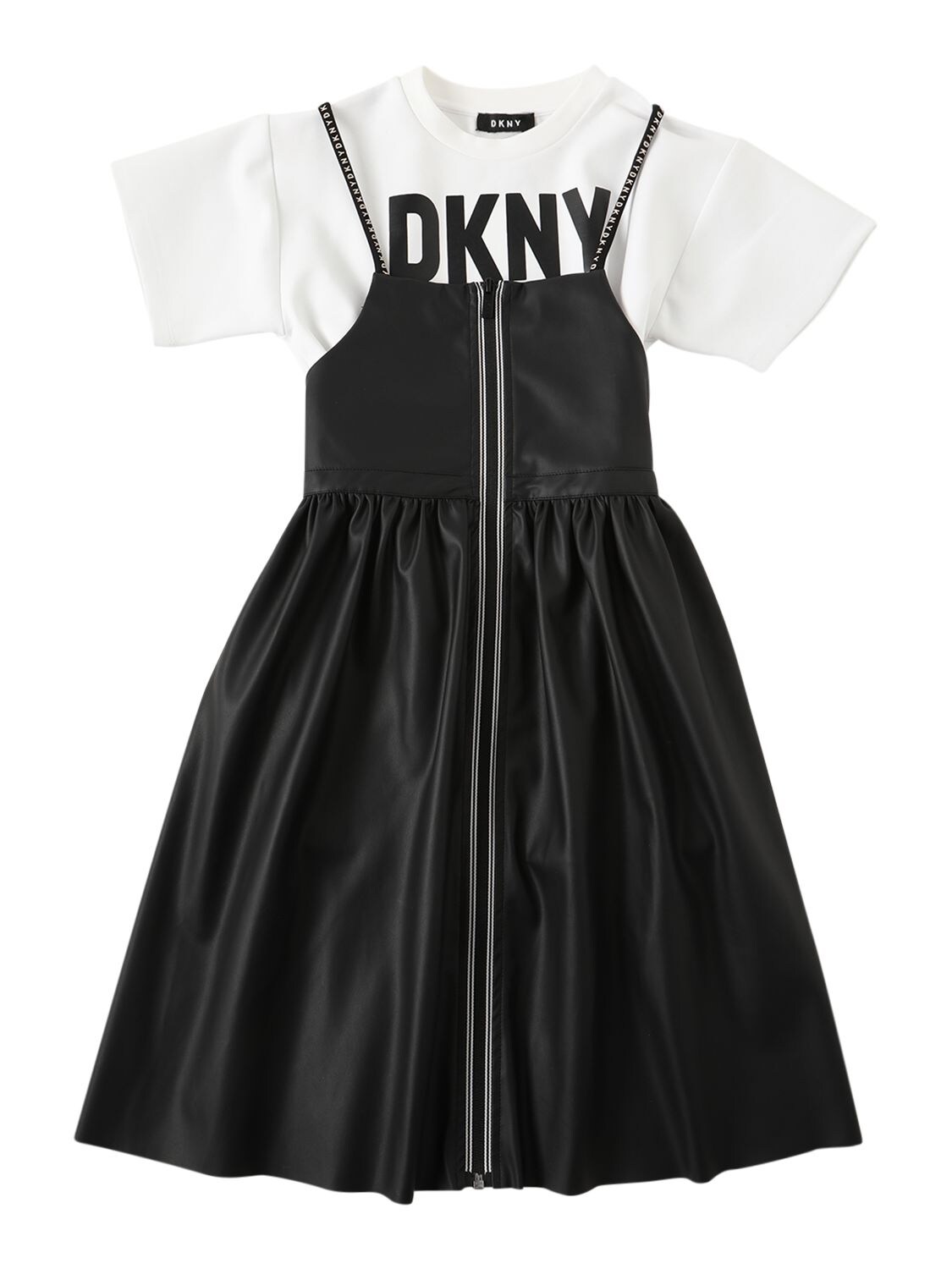 Niña Vestido De Piel Sintética Y Camiseta 2 En 1 / 8a - DKNY - Modalova