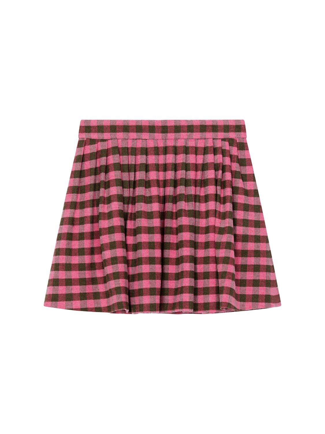 Checked Linen Blend Flared Mini Skirt - KENZO PARIS - Modalova