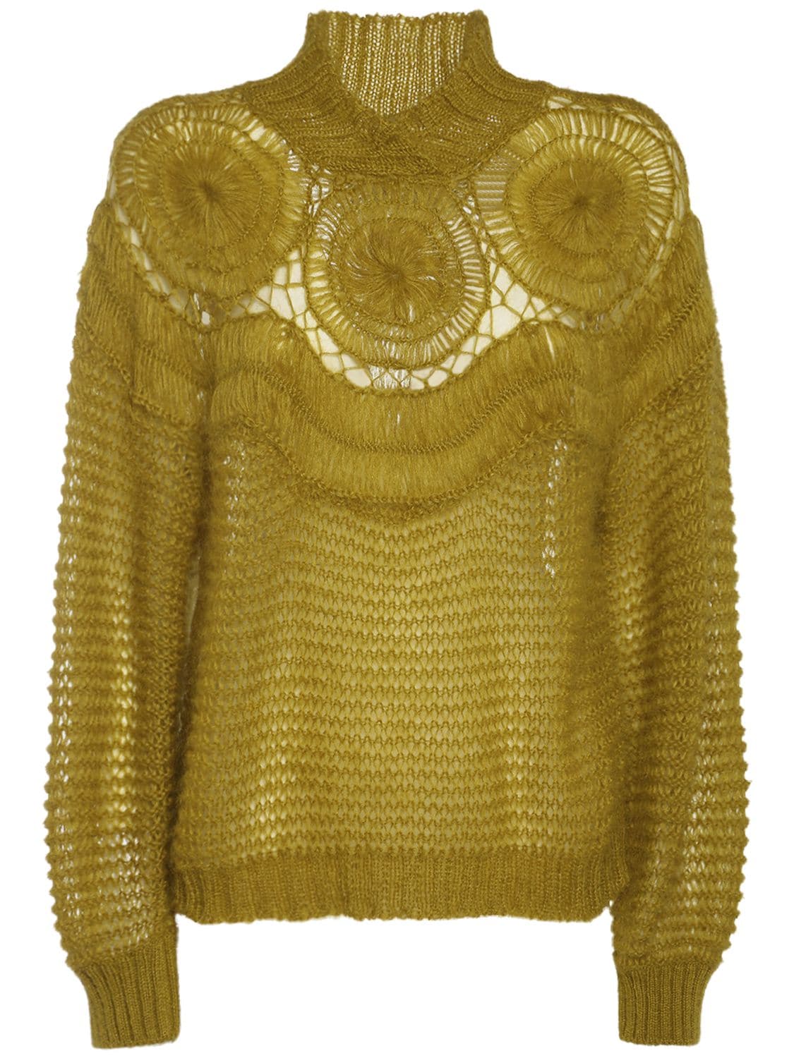 Woven Mohair Blend Turtleneck Sweater - ALBERTA FERRETTI - Modalova
