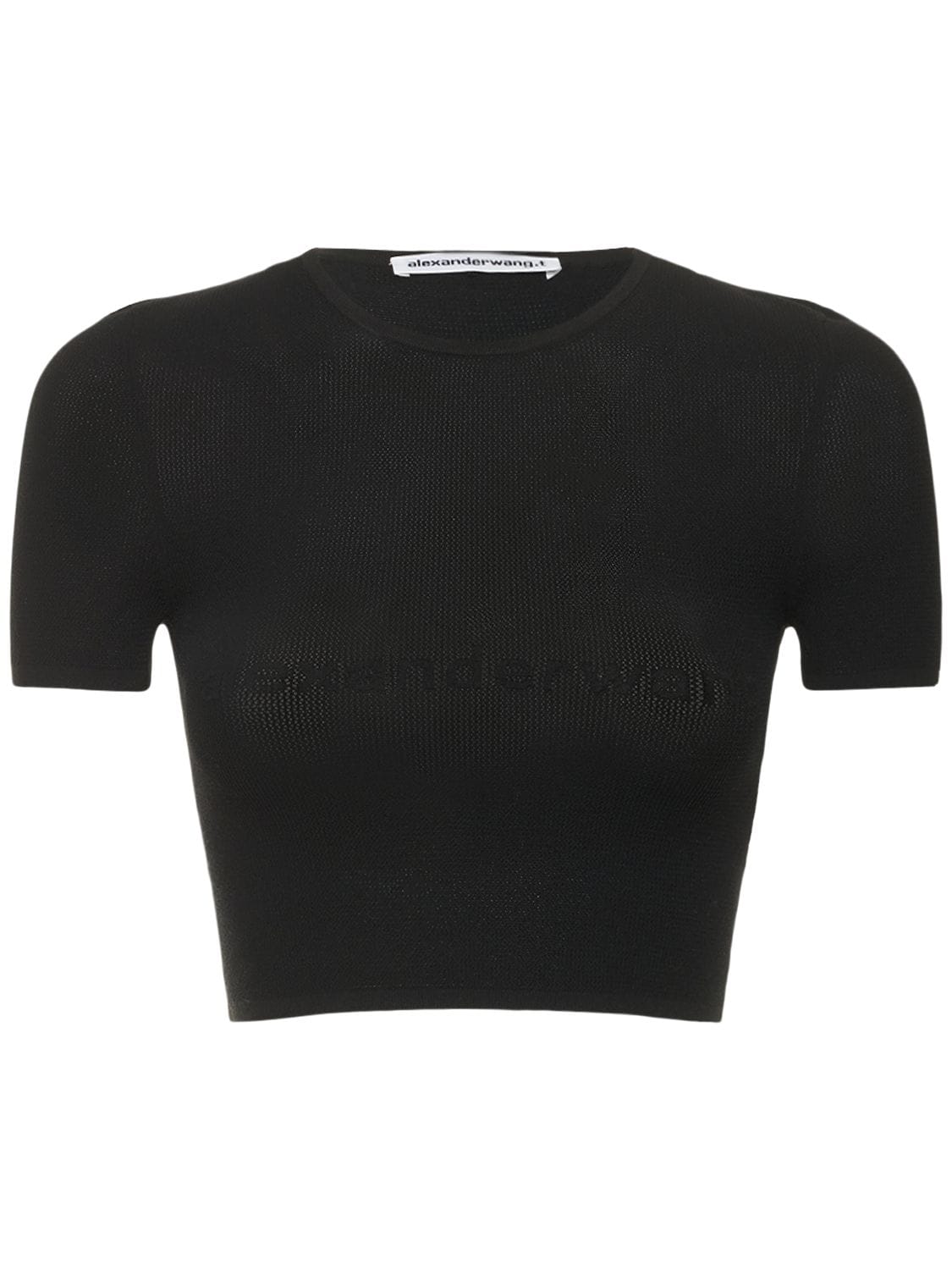Mujer Camiseta Corta De Techno Stretch Xs - ALEXANDER WANG - Modalova