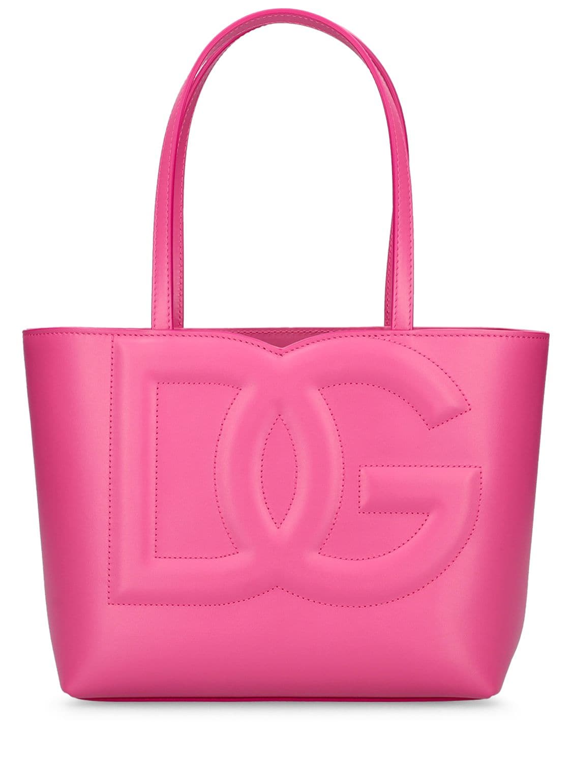 Small Dg Logo Leather Tote Bag - DOLCE & GABBANA - Modalova
