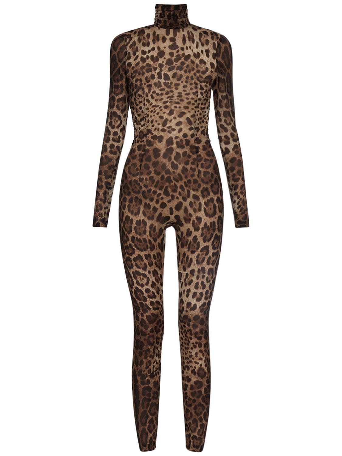 Leopard Printed Silk Chiffon Jumpsuit - DOLCE & GABBANA - Modalova