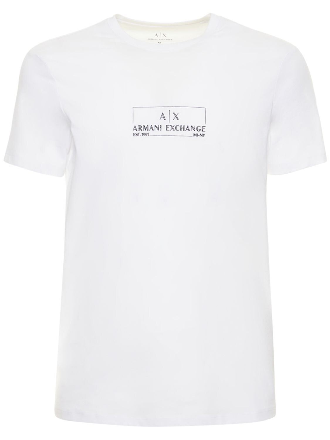 Hombre Camiseta De Jersey De Algodón Con Logo Xs - ARMANI EXCHANGE - Modalova